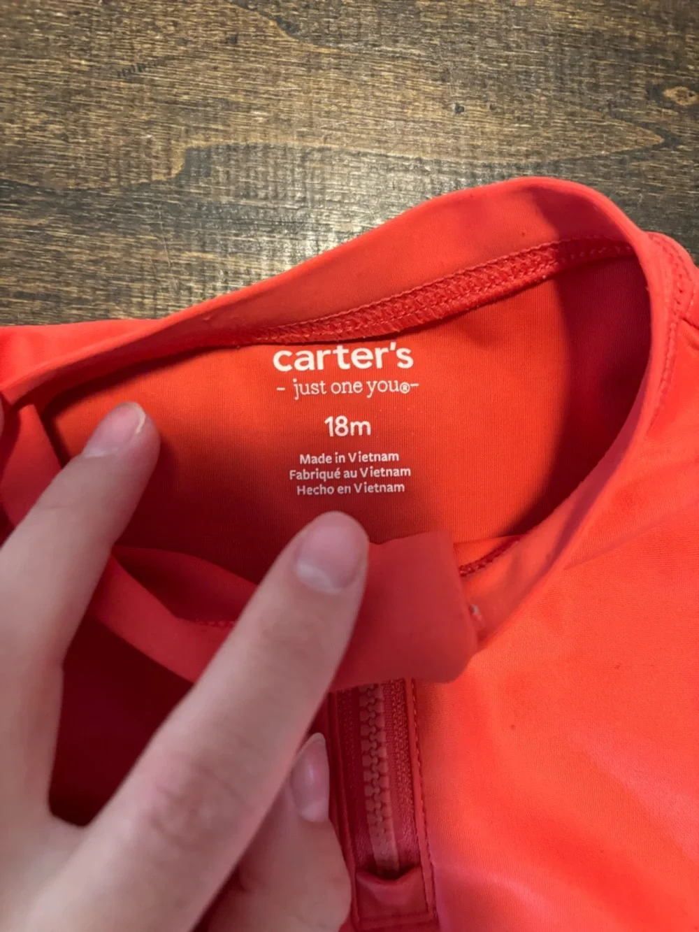 Carter's red Zip-Front Kids Rashguard - Picture 2 of 4